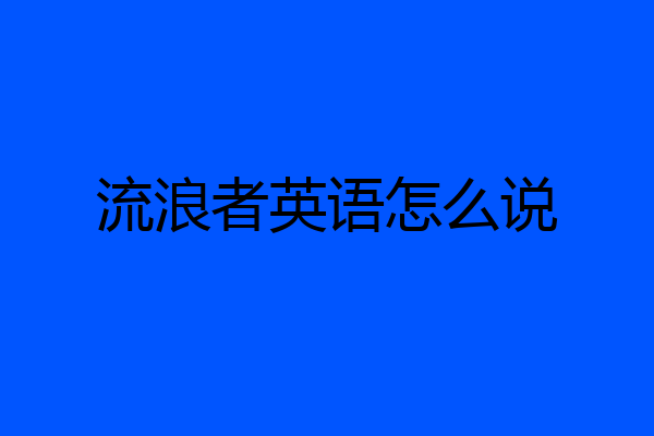 流浪者英语怎么说