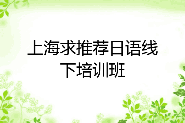 上海求推荐日语线下培训班