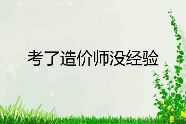 考了造价师没经验
