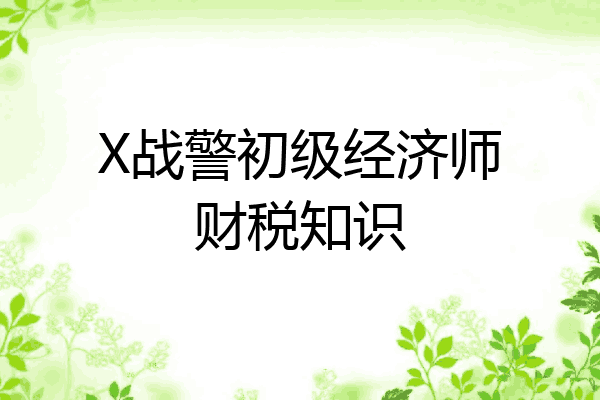 X战警初级经济师财税知识