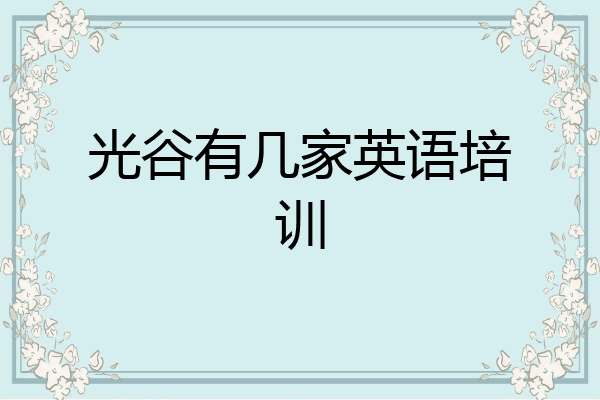 光谷有几家英语培训