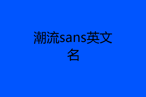 潮流sans英文名