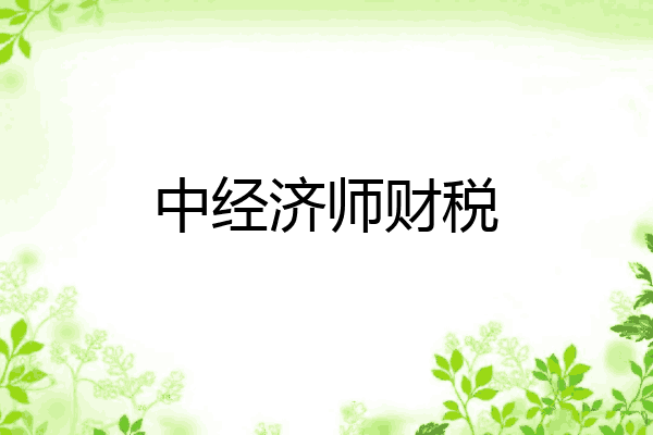 中经济师财税