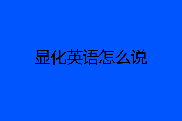 显化英语怎么说