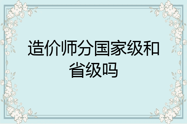 造价师分国家级和省级吗