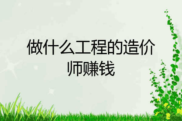 做什么工程的造价师赚钱