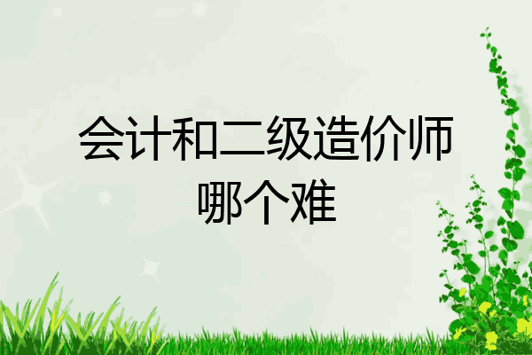 会计和二级造价师哪个难