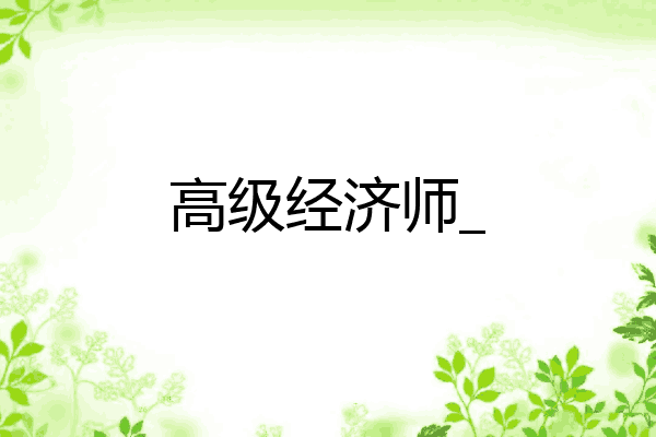 高级经济师_