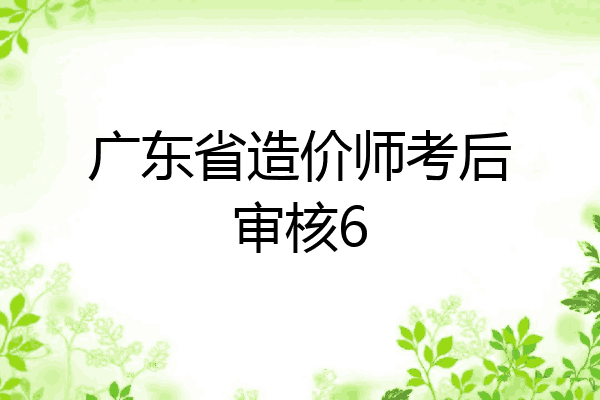广东省造价师考后审核6