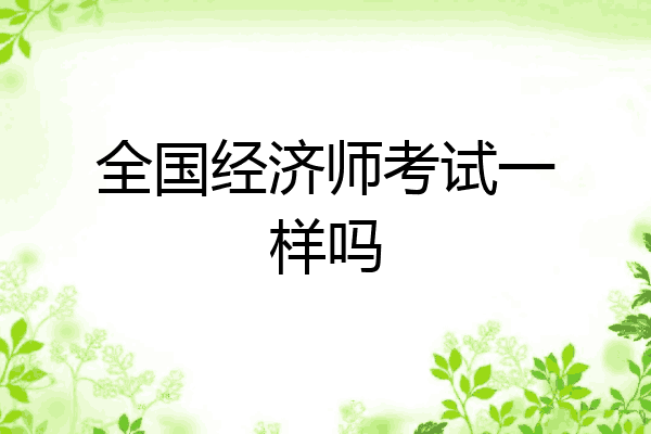 全国经济师考试一样吗