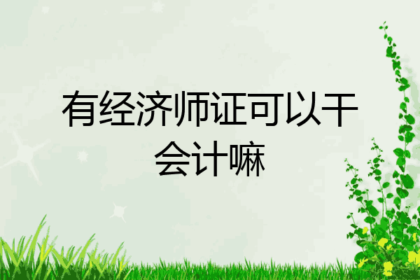 有经济师证可以干会计嘛