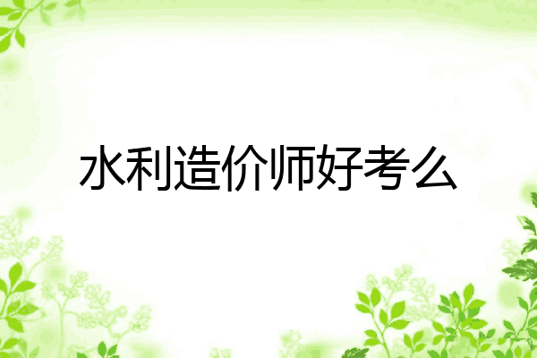 水利造价师好考么