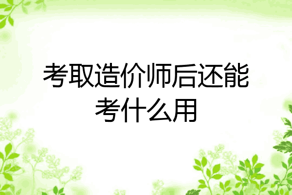 考取造价师后还能考什么用