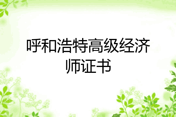 呼和浩特高级经济师证书