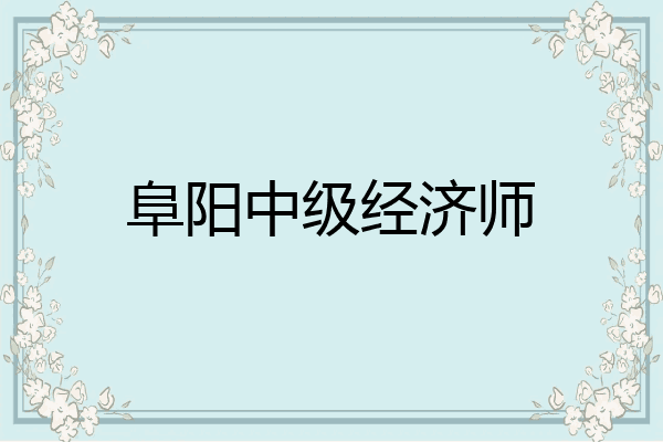 阜阳中级经济师