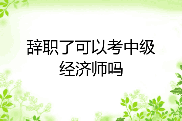 辞职了可以考中级经济师吗