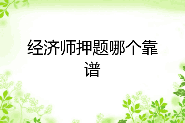 经济师押题哪个靠谱
