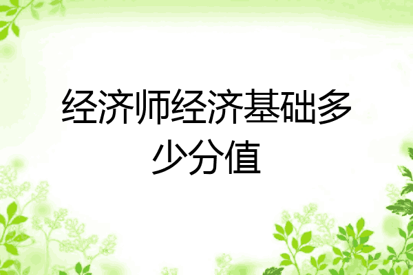 经济师经济基础多少分值