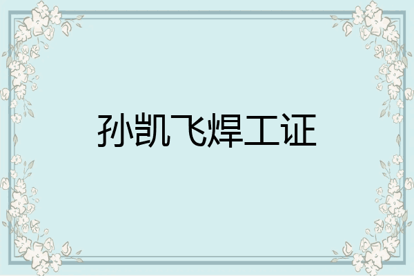 孙凯飞焊工证
