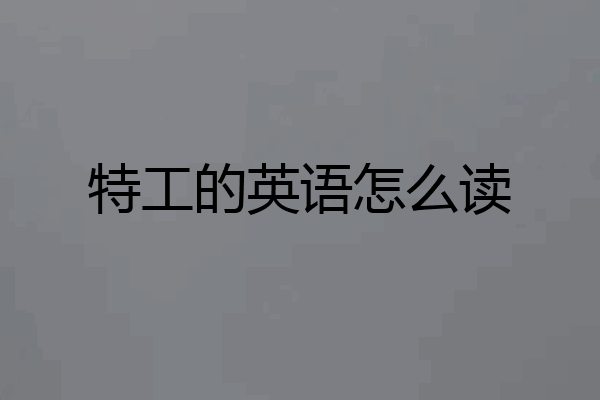 特工的英语怎么读