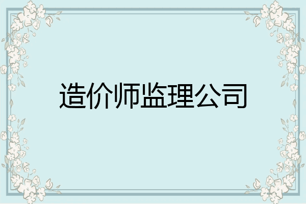 造价师监理公司