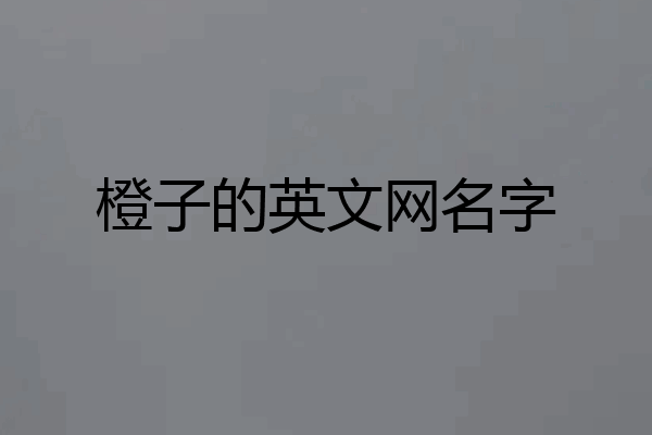 橙子的英文网名字