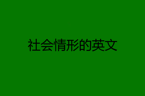 社会情形的英文