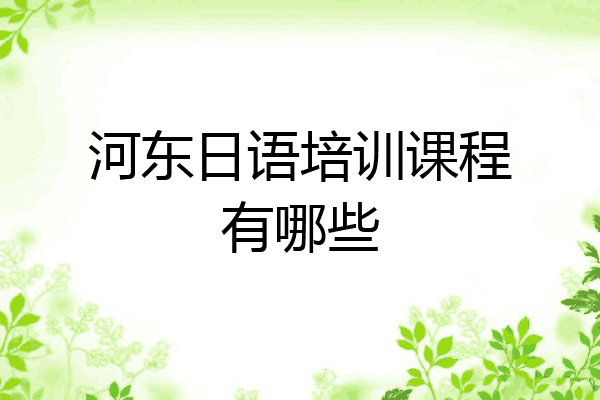 河东日语培训课程有哪些