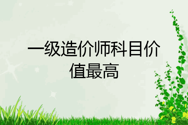 一级造价师科目价值最高