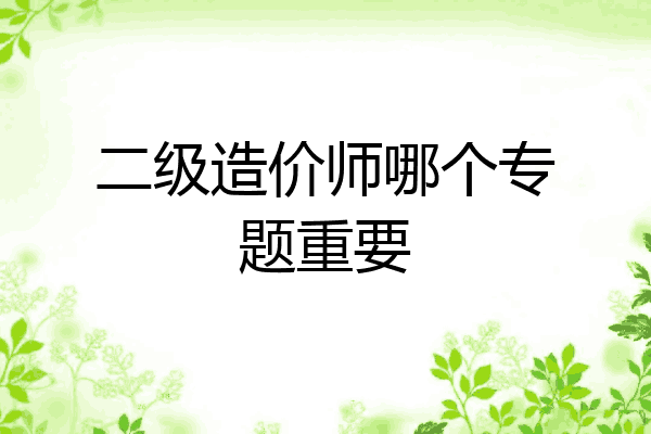 二级造价师哪个专题重要