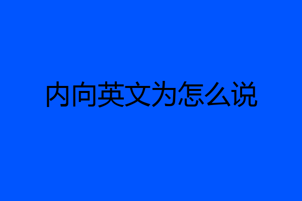 内向英文为怎么说