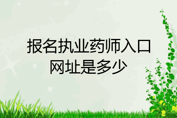 报名执业药师入口网址是多少