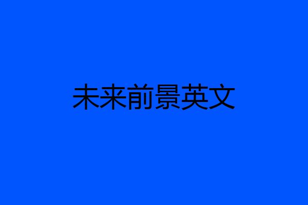 未来前景英文
