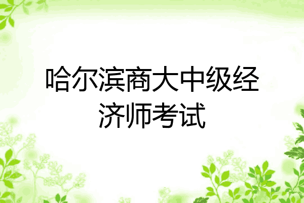 哈尔滨商大中级经济师考试