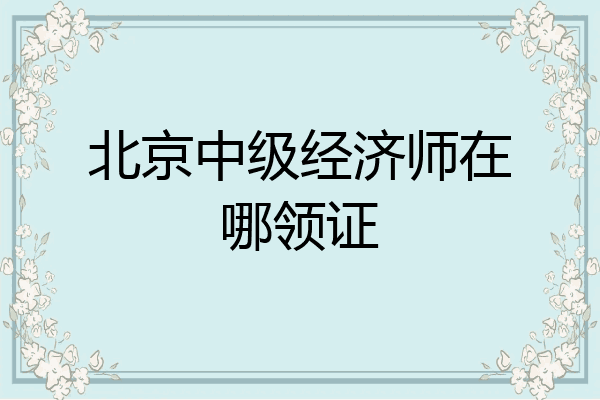 北京中级经济师在哪领证