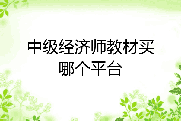 中级经济师教材买哪个平台