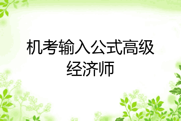 机考输入公式高级经济师