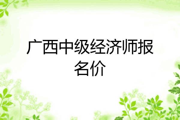 广西中级经济师报名价