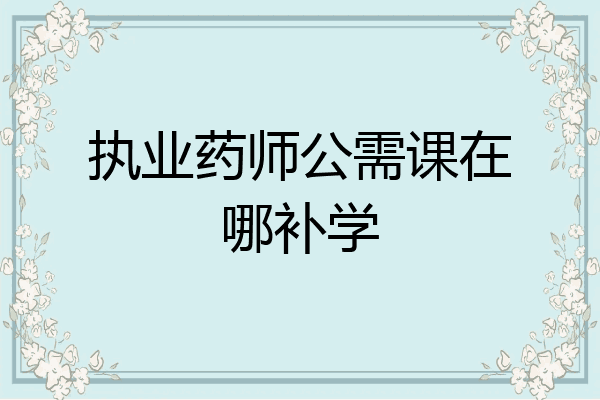 执业药师公需课在哪补学