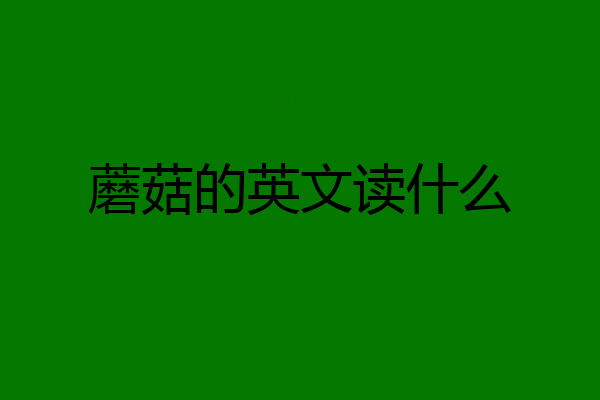 蘑菇的英文读什么