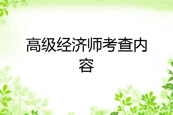 高级经济师考查内容