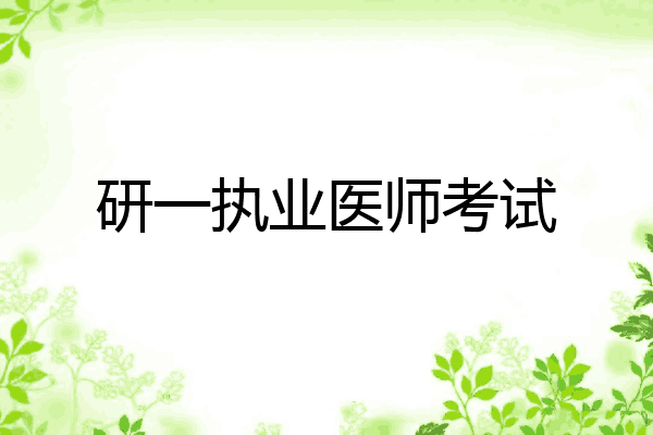 研一执业医师考试