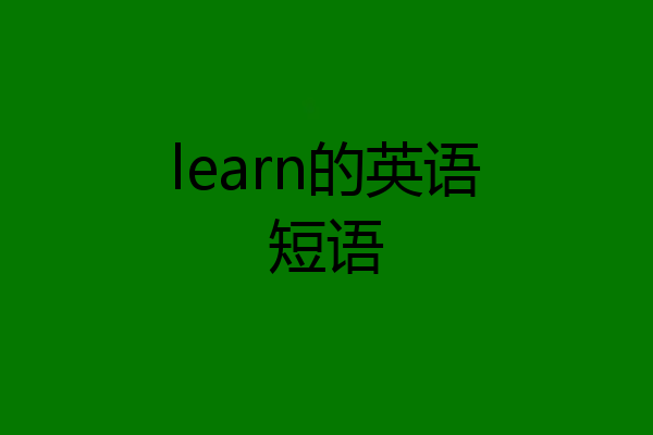 learn的英语短语