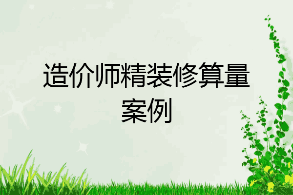 造价师精装修算量案例