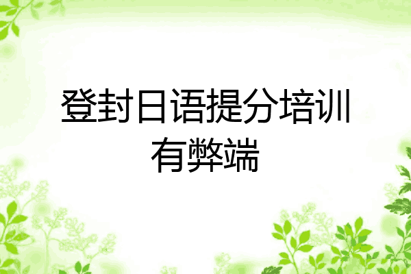 登封日语提分培训有弊端