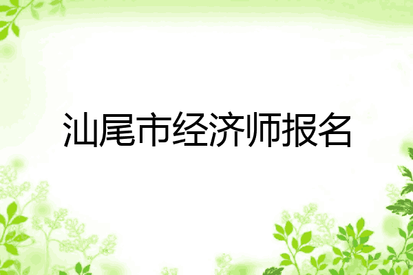 汕尾市经济师报名