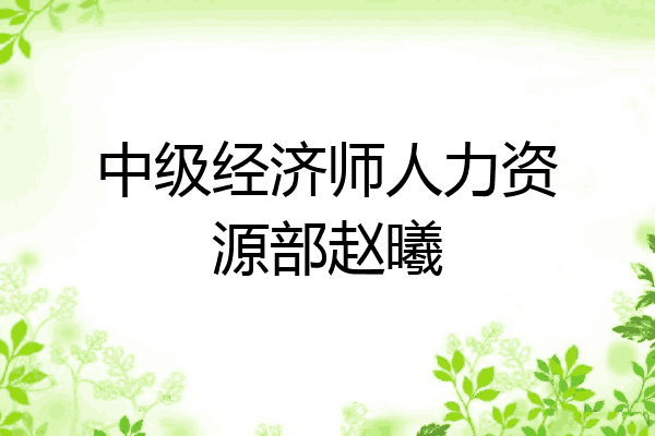 中级经济师人力资源部赵曦