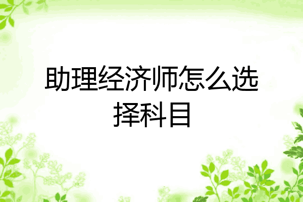 助理经济师怎么选择科目