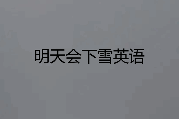 明天会下雪英语