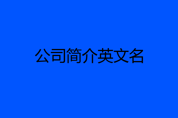 公司简介英文名
